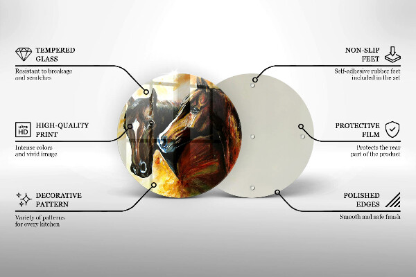 Szklana deska kuchenna Zwierzęta konie