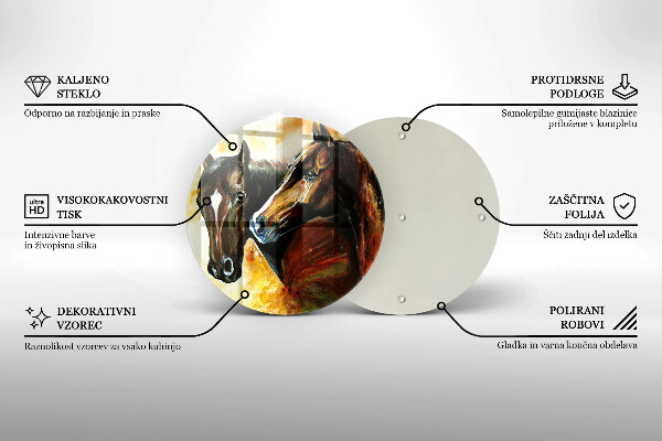 Szklana deska kuchenna Zwierzęta konie