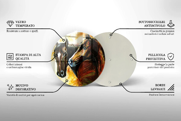 Szklana deska kuchenna Zwierzęta konie