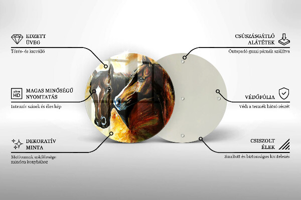 Szklana deska kuchenna Zwierzęta konie