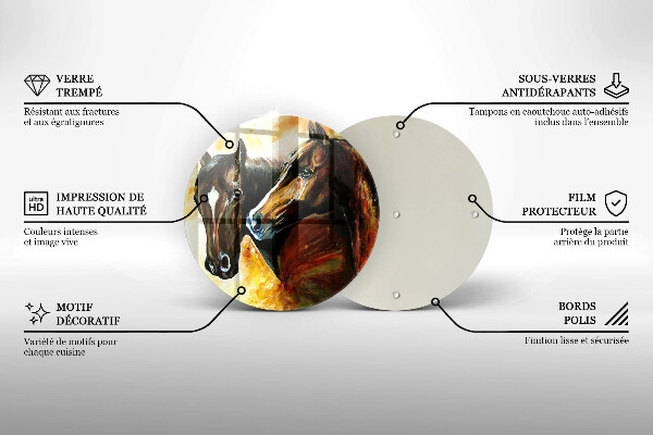 Szklana deska kuchenna Zwierzęta konie