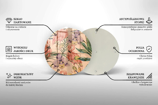 Deska kuchenna szklana Ilustracja flamingi