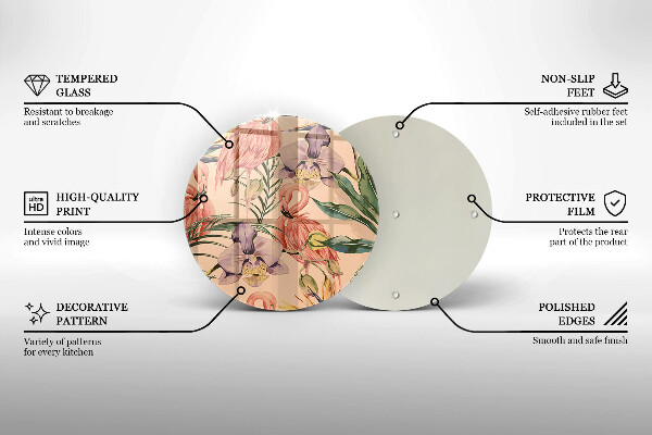 Deska kuchenna szklana Ilustracja flamingi