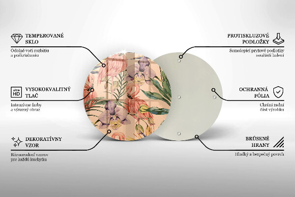 Deska kuchenna szklana Ilustracja flamingi