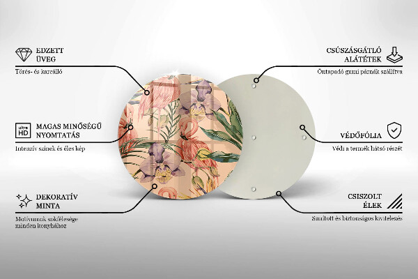 Deska kuchenna szklana Ilustracja flamingi