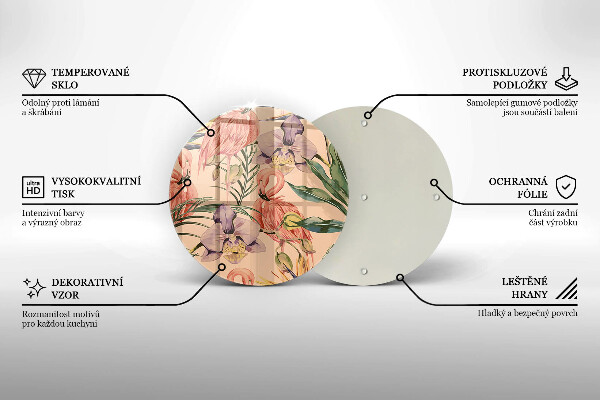 Deska kuchenna szklana Ilustracja flamingi