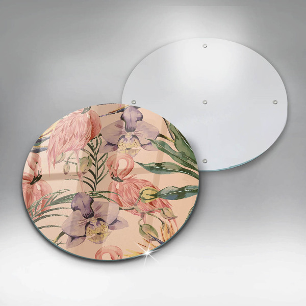 Deska kuchenna szklana Ilustracja flamingi