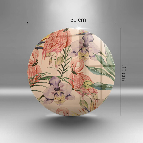 Deska kuchenna szklana Ilustracja flamingi