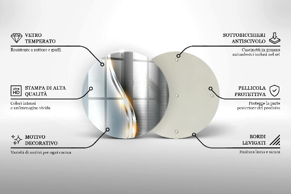 Deska kuchenna szklana Metalowa sztuka