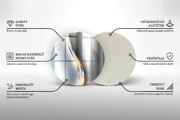 Deska kuchenna szklana Metalowa sztuka