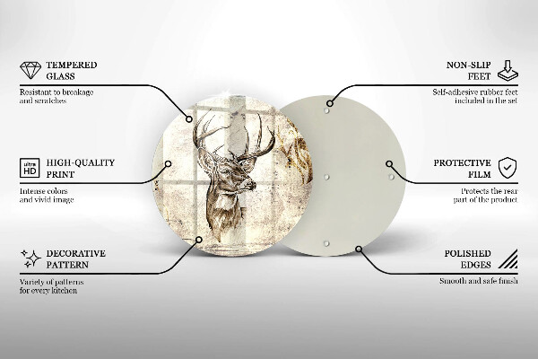 Deska kuchenna szklana Ilustracja zwierzę jeleń