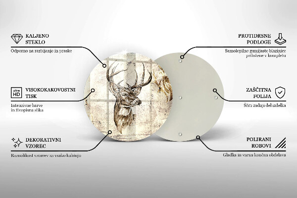 Deska kuchenna szklana Ilustracja zwierzę jeleń