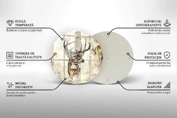 Deska kuchenna szklana Ilustracja zwierzę jeleń