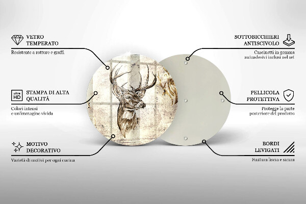 Deska kuchenna szklana Ilustracja zwierzę jeleń