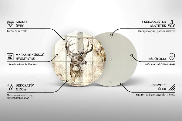 Deska kuchenna szklana Ilustracja zwierzę jeleń