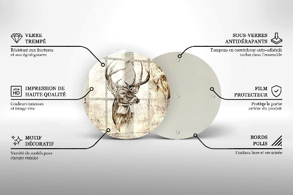 Deska kuchenna szklana Ilustracja zwierzę jeleń