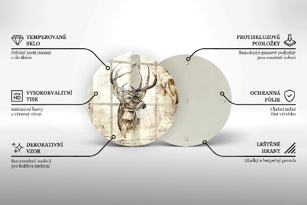 Deska kuchenna szklana Ilustracja zwierzę jeleń