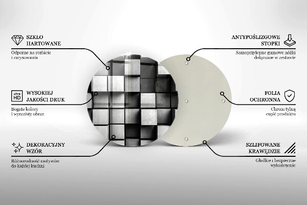 Deska kuchenna szklana Abstrakcja kwadraty 3D