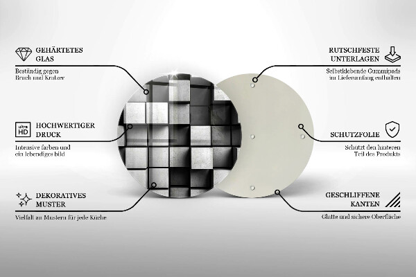 Deska kuchenna szklana Abstrakcja kwadraty 3D