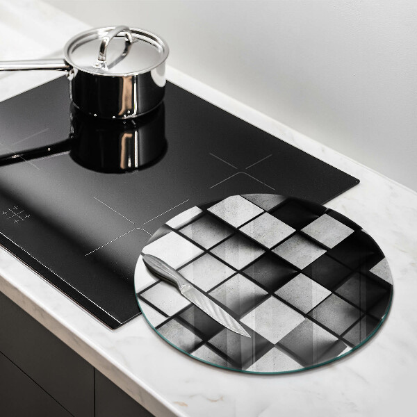 Deska kuchenna szklana Abstrakcja kwadraty 3D