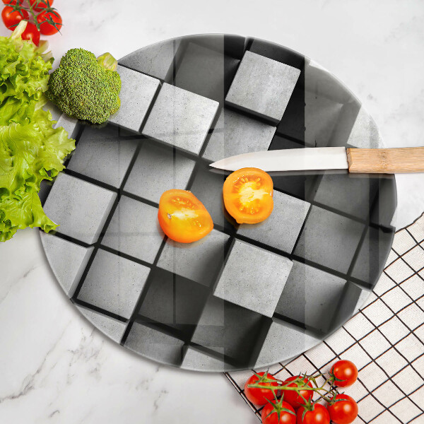 Deska kuchenna szklana Abstrakcja kwadraty 3D