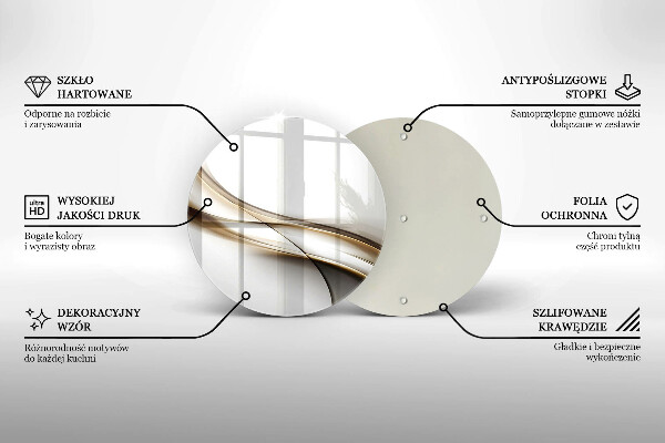 Deska kuchenna szklana Łagodne linie abstrakcja