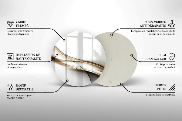 Deska kuchenna szklana Łagodne linie abstrakcja
