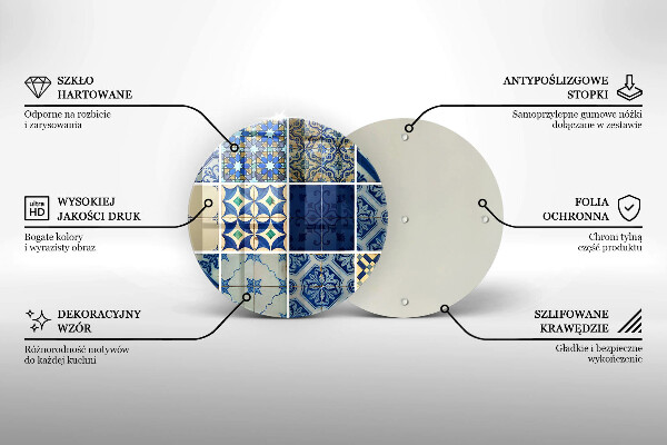 Deska kuchenna szklana Ozdobne kafelki płytki