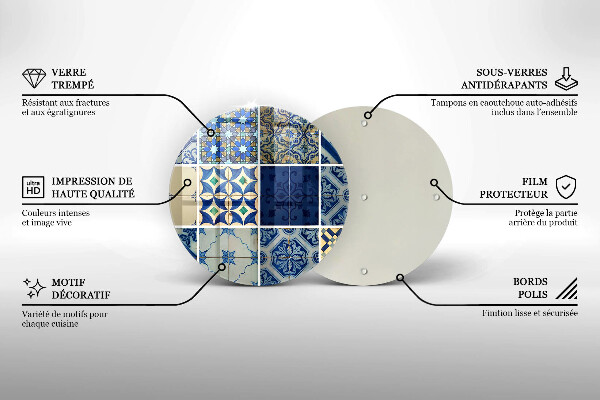 Deska kuchenna szklana Ozdobne kafelki płytki