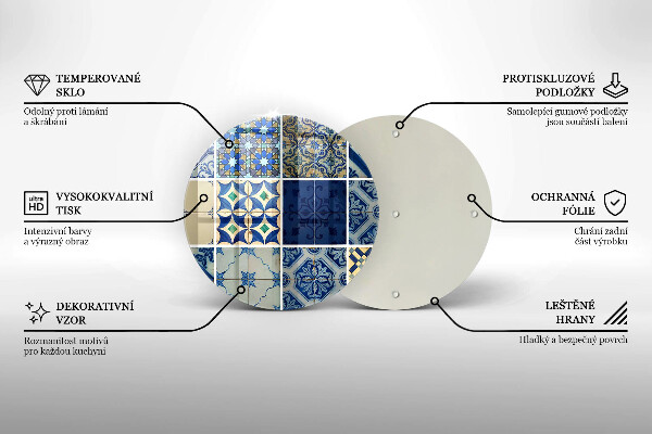Deska kuchenna szklana Ozdobne kafelki płytki