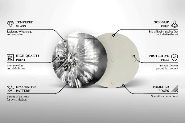 Deska kuchenna szklana Delikatny dmuchawiec