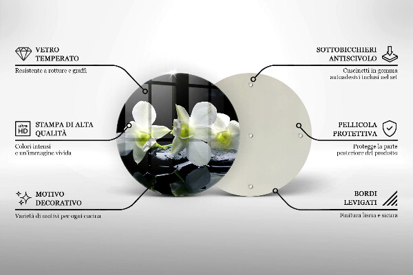 Deska kuchenna szklana Białe kwiaty w wodzie Zen