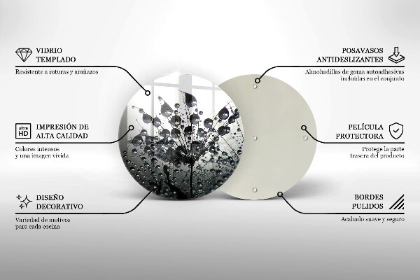 Deska kuchenna szklana Dmuchawce i rosa
