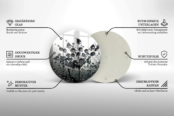 Deska kuchenna szklana Dmuchawce i rosa