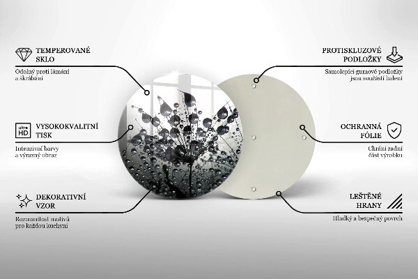 Deska kuchenna szklana Dmuchawce i rosa