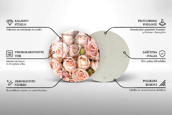 Deska kuchenna szklana Bukiet delikatne róże