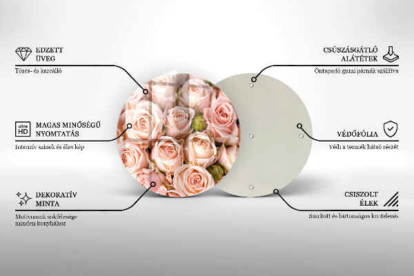 Deska kuchenna szklana Bukiet delikatne róże