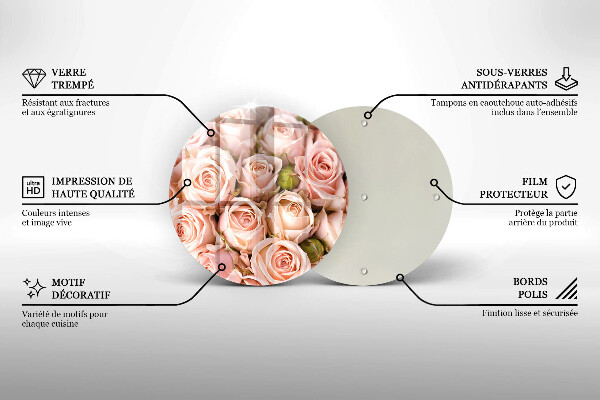 Deska kuchenna szklana Bukiet delikatne róże