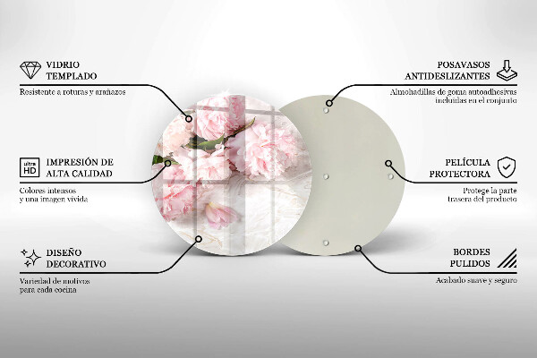 Deska kuchenna szklana Delikatne róże kwiaty
