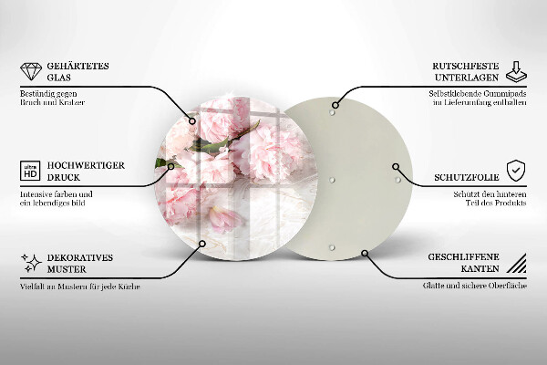 Deska kuchenna szklana Delikatne róże kwiaty