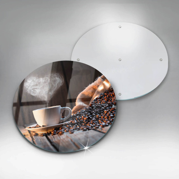 Deska kuchenna szklana Filiżanka kawy i serce