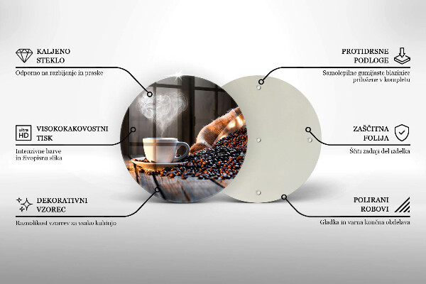 Deska kuchenna szklana Filiżanka kawy i serce