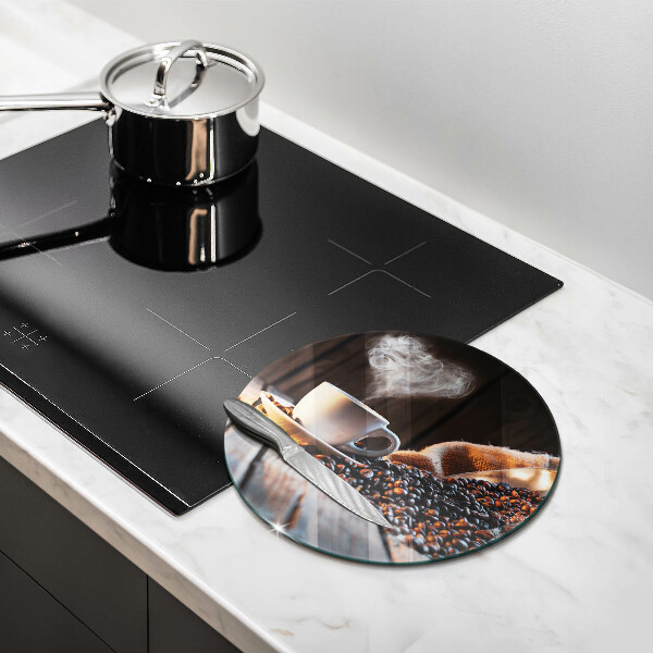 Deska kuchenna szklana Filiżanka kawy i serce