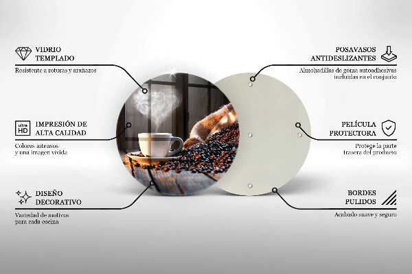 Deska kuchenna szklana Filiżanka kawy i serce