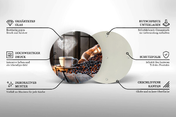 Deska kuchenna szklana Filiżanka kawy i serce