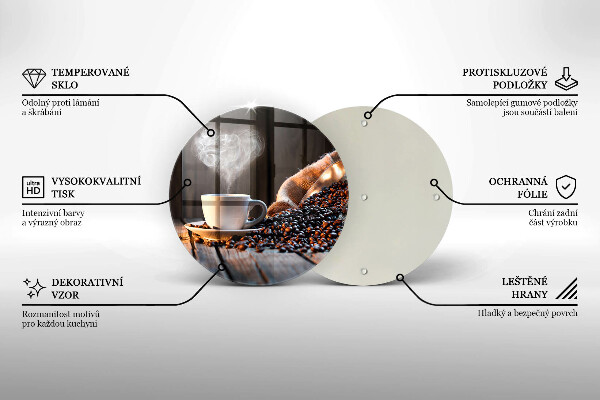 Deska kuchenna szklana Filiżanka kawy i serce