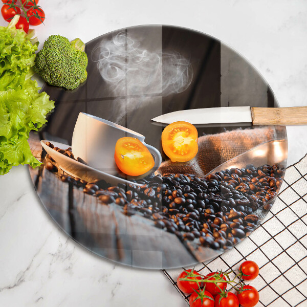 Deska kuchenna szklana Filiżanka kawy i serce