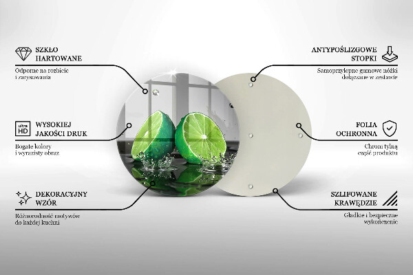 Deska kuchenna szklana Soczyste limonki i woda
