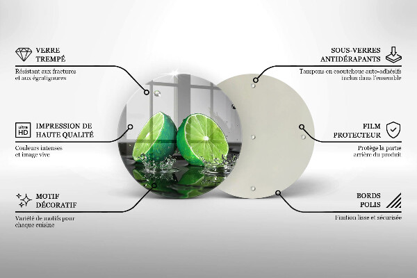 Deska kuchenna szklana Soczyste limonki i woda