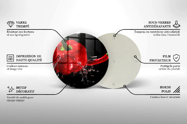Deska kuchenna szklana Czerwone papryki w wodzie